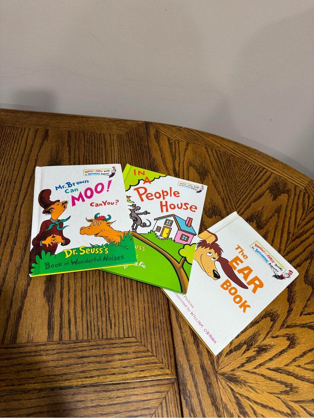 3 Dr. Seuss Bright & Early Books for Beginning Beginners Moo, People House, Ear